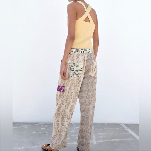 Patchwork Patterned Women's Pants - Picture 4 of 7